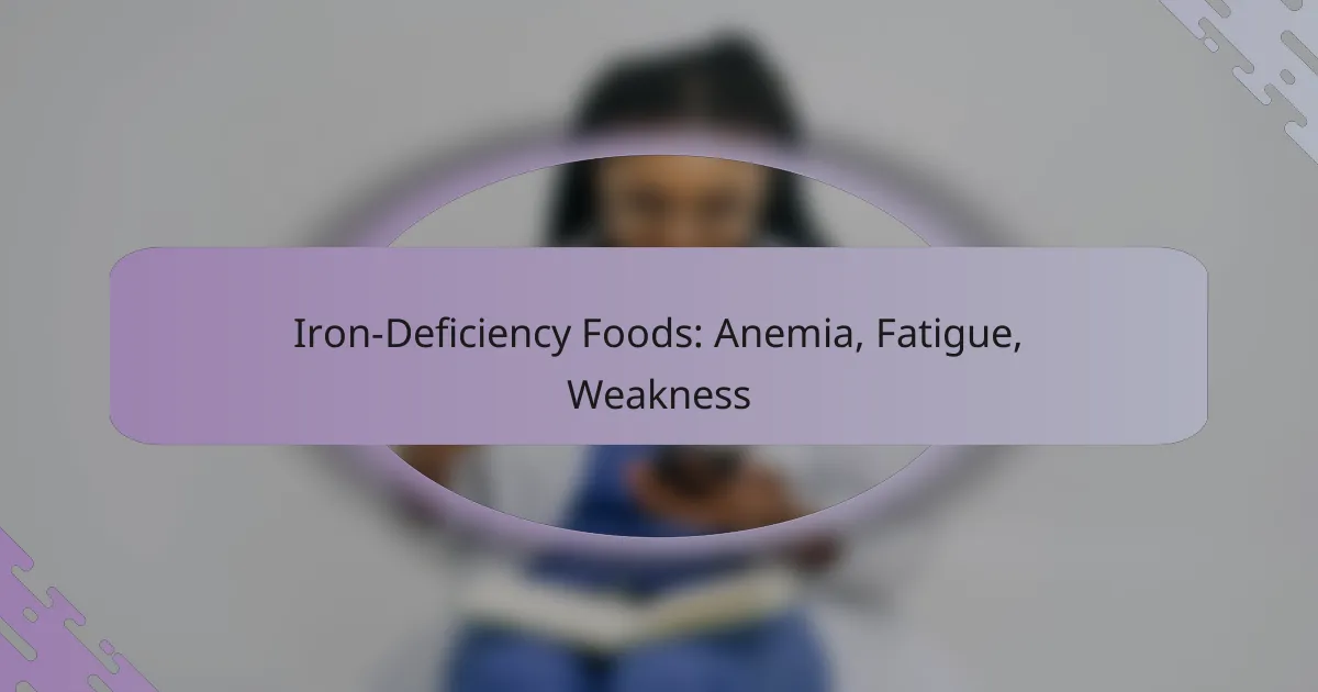 Iron-Deficiency Foods: Anemia, Fatigue, Weakness
