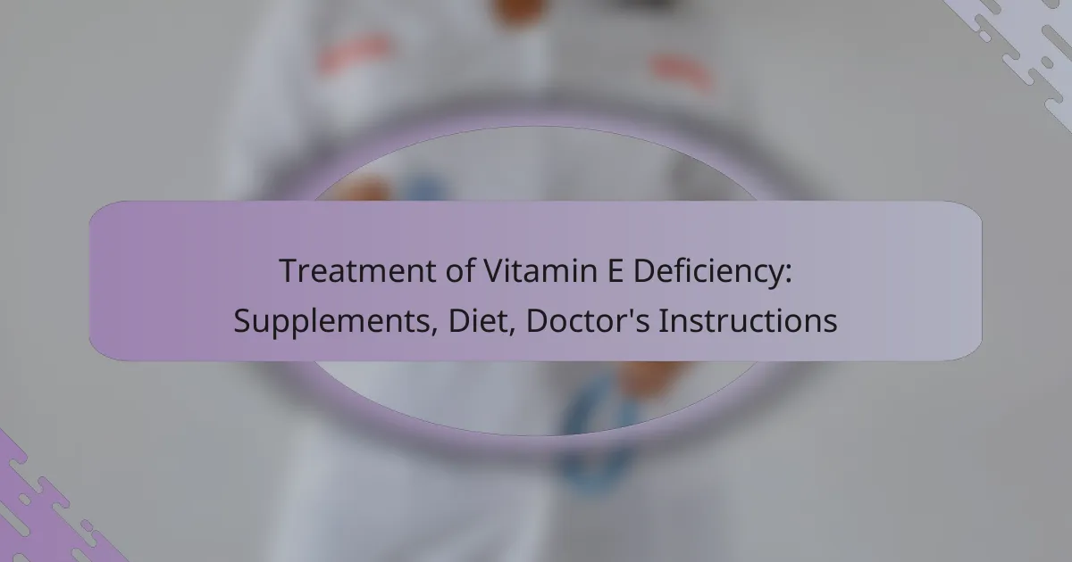 Treatment of Vitamin E Deficiency: Supplements, Diet, Doctor’s Instructions