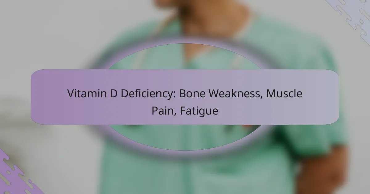 Vitamin D Deficiency: Bone Weakness, Muscle Pain, Fatigue
