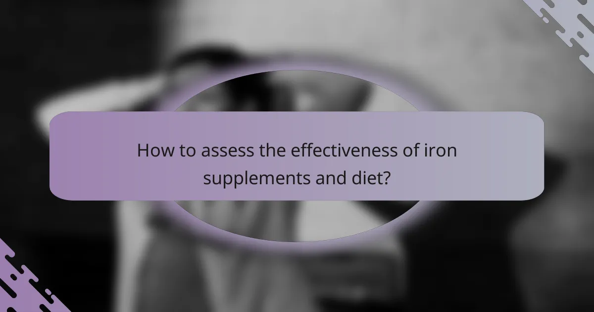 How to assess the effectiveness of iron supplements and diet?